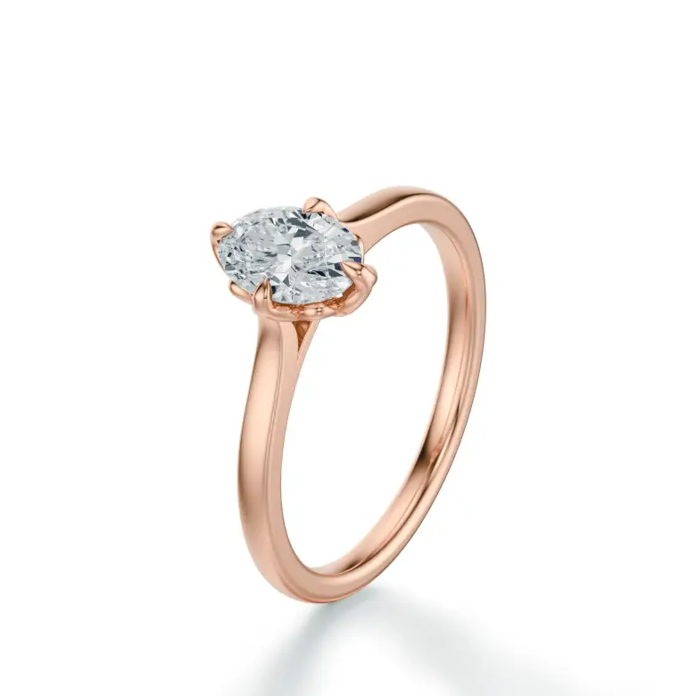 Pierścionek z owalnym diamentem różowe złoto SBPZ_067 Pierścionek z owalnym diamentem różowe złoto SBPZ_067